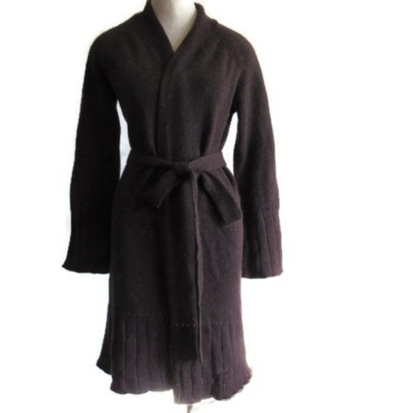 Holt Renfrew Pure Cashmere Long Wrap Cardigan Sweater - Picture 1 of 4